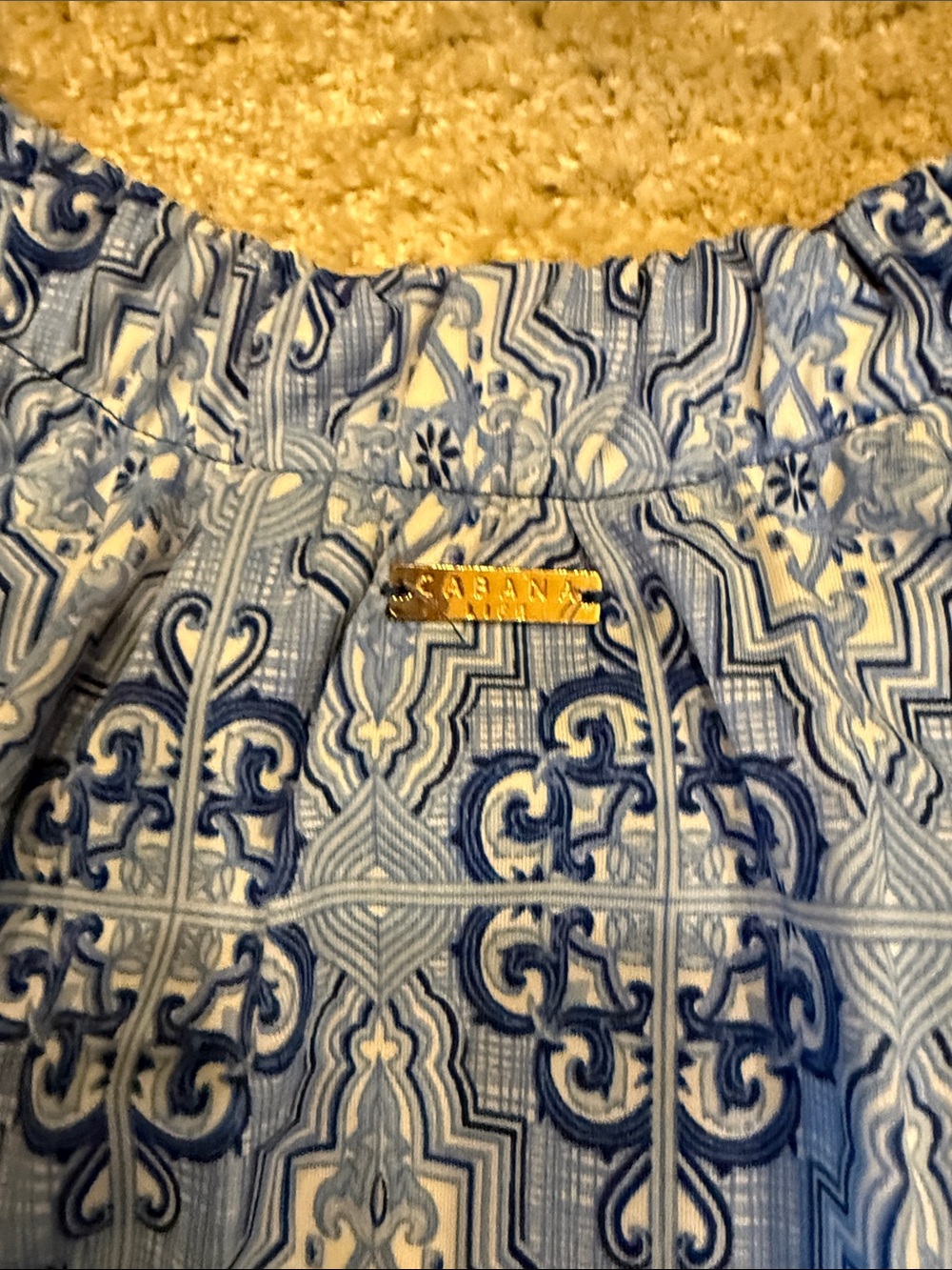Cabana Life size SM Blue Patterned Neck Dress - Picture 6 of 7